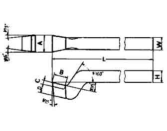 IMPA手冊(cè) 編號(hào)63311864型高速鋼頭車刀(圖1) IMPA手冊(cè) 編號(hào)63311864型高速鋼頭車刀(圖1)
